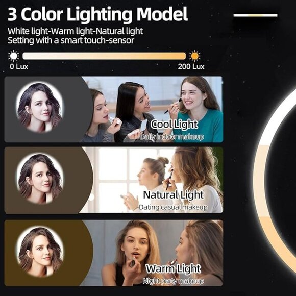 Lighted Makeup Mirror with 1X/5X Magnification,8.3" Rechargeable *new* - Picture 6 of 9